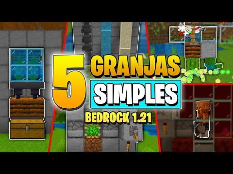 5 SIMPLE FARMS for Minecraft Bedrock 1.21
