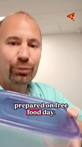 Free food day at the office. I've come prepares! #freefood #Tupperware #pizza | 106.9 The Fox