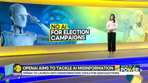 #RaceToPower | OpenAI to launch anti-disinformation tools for 2024 elections Will Artificial Intelligence play a role in 2024 elections? Ananya Dutta tells you more Watch more on wionews.com/videos | WION | Facebook