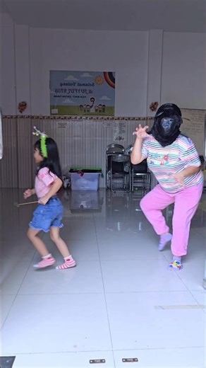 Funny prank on cute girl 🤣🍭🍟🍉🍓🦧