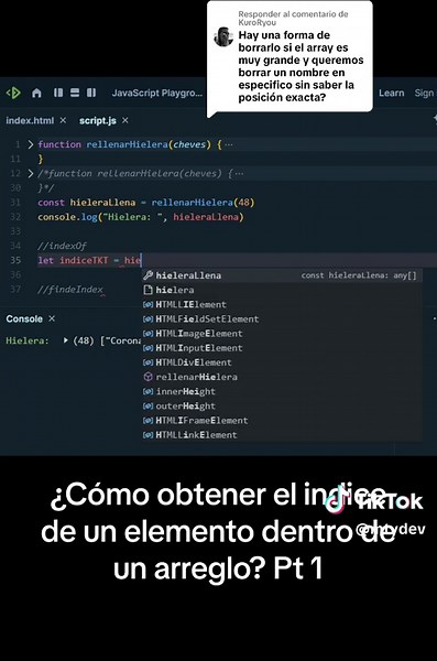 ¿Cómo obtener el índice de un elemento dentro de un arreglo? Pt1
