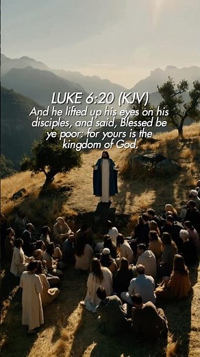 Blessed Are the Poor in Spirit ✨ | Luke 6:20 | The Kingdom of God #bibleverse #jesuschrist #shorts