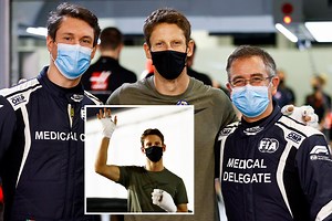 Grosjean returns to Bahrain F1 paddock to meet rescuers four days after crash