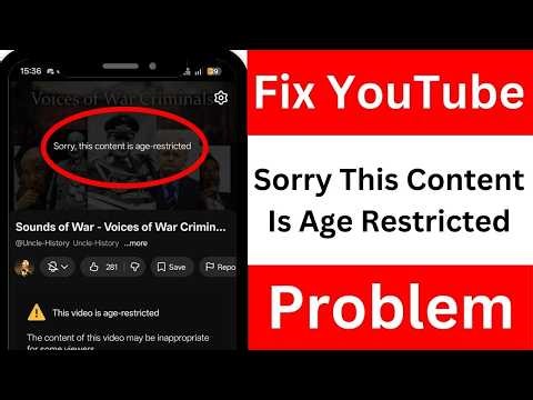 How To Fix YouTube Sorry This Content Is Age Restricted