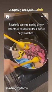 Și părinții de la CSM Ploiesti - Gimnastica Ritmica tot asta gătesc. La felul întâi. 😁 La felul al doilea au în tigaie taxe de participare la competiții, cheltuieli de cazare, de masă, bilete de tren sau de avion și taxele pentru lipsa arbitrului. 🥳 | CSM Ploiesti - Gimnastica Ritmica