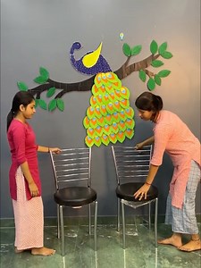 Gorgeous DIY Peacock Craft _ Wall hanging #crafts #diy #peacock #fun | Deep's CRAFT