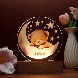 Custom Floral Night Light With Name, Personalized Night Light for Kids Room, Nursery Decor, Christening Gift, Baptism Gift, Baby Girl Gift - Etsy