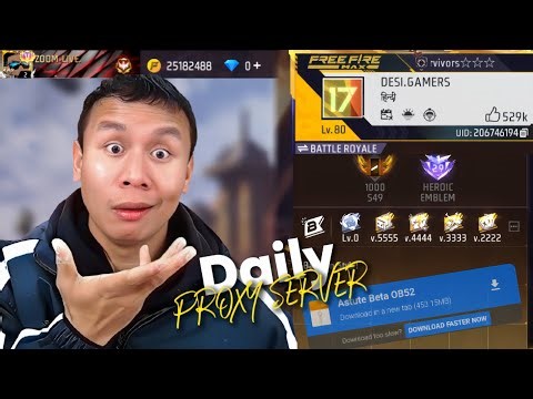 Free Fire OB52 Proxy Server Customise🤯