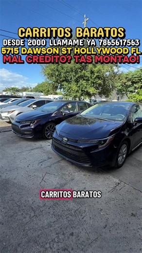 🚨 CARROS BARATOS DESDE $2,000 EN SOUTH FLORIDA 🚗🔥 ¿Estás buscando carros baratos en Miami, carros usados económicos en Broward o un carro barato para trabajar? Tenemos vehículos desde $2,000, según inventario disponible. 🚗 Carros usados económicos 💰 Carros desde $2,000 🔑 Vehículos para transporte diario 💼 Carros para ir al trabajo 📦 Opciones para delivery, Uber Eats y uso diario 🚐 También tenemos vans y trucks de trabajo 💳 Pregunta por opciones de financiamiento disponibles 📍 Hollywoo