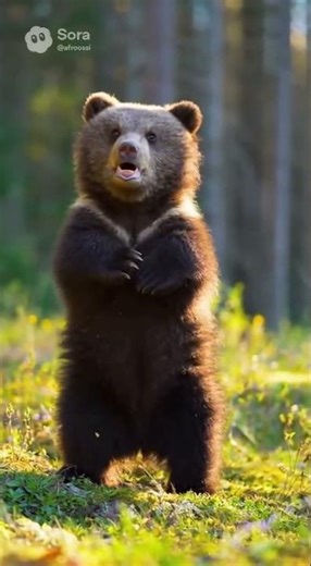 Bear Cub Attempts A Terrifying Roar! You'll Be Shocked! 🐻😮