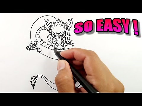 Chinese dragon drawing tutorial | Easy Drawings