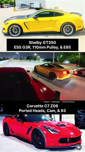 ESS "G3R" Supercharged Shelby GT350 🆚 Heads/Cam Corvette C7 Z06 Roll Race
