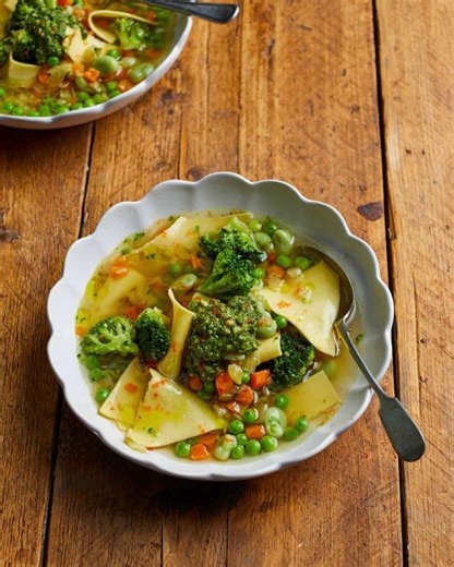 The most versatile homemade soup ever...using up your freezer staples! jamieol.com/FreezerRaidSoup | Jamie Oliver