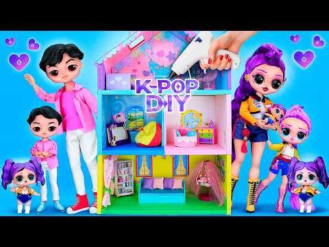 K-Pop Big Doll House Makeover! 7 Huntrix DIYs for L.O.L. Dolls