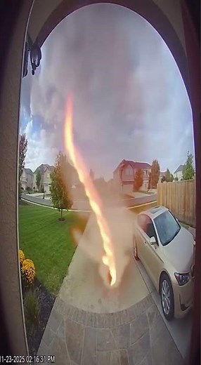 Fire Tornado Caught on Ring Camera!