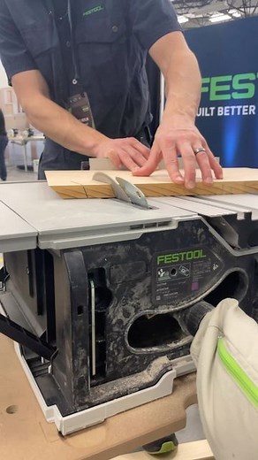 Dustin Mitchell on Instagram: "Easily one of the coolest new tools I saw at the launch event that will be coming out from Festool this year! A cordless, portable slide table saw with electric height and angle adjustment and digital display. Easy to change blade and packs into a systainer for easy transport. @festoolcanada @festool_usa #festool #woodwork #woodworking #dowoodworking #woodworkforall #maker #tools #tool #tablesaw #festoolrecharged2023"