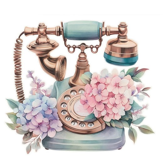 11 Vintage Floral Phone Clipart, Retro Phones Illustration, Printable Watercolor Clipart, High Quality JPG, Commercial Use, Paper Craft - Etsy