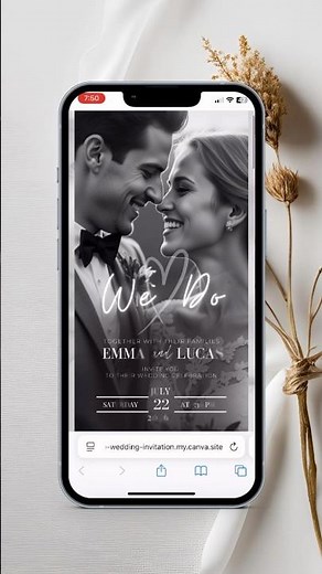 Digital Wedding Invitation with Online RSVP – Canva Template for Modern Brides & Grooms