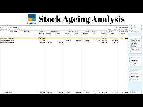 Stock Ageing Analysis in Tally Prime|