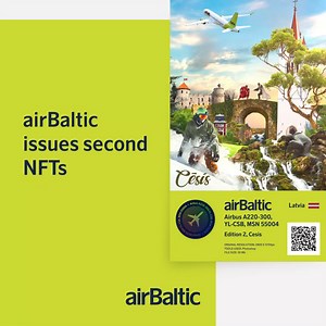 48K views · 58 reactions | airBaltic's second #NFT collection is live!  Our new NFTs feature Cesis city crypto art and have been issued on Open Sea marketplace for a fixed price of 0.01 Ether. A total of 10 new unique collectibles of the airBaltic City Collection can now be purchased: tiny.cc/4ybxtz Read more about Cesis collector NFTs in our blog: tiny.cc/n0cxtz | airBaltic | Facebook
