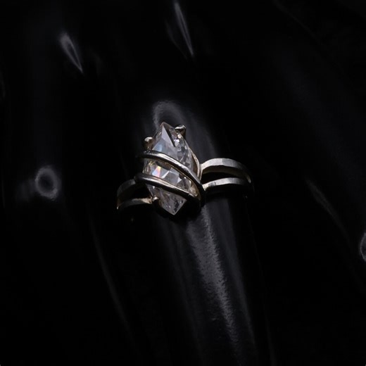 Sterling Wrapped Cubic Zirconia Ring US Size 4.5 - Etsy