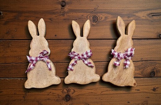 Salt Dough Bunny Set (3) - Primitive Easter Decor - Etsy