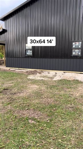Pole Barn Construction with Textured Metal | 30x64 14’ Project