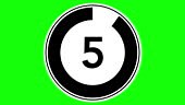 5 seconds simple countdown timer, circular cutout, chroma key...