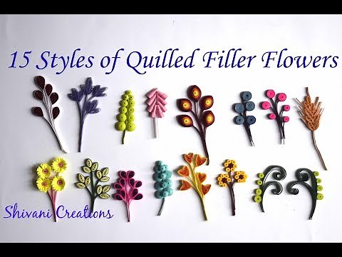 Quilling Filler Flowers in 15 Styles/ How to make Quilled Flower Bud