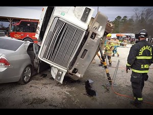 Heavy Lifting and Stabilization Training: Semi Truck Rolled on Top of Car