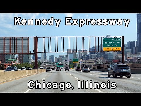 Kennedy Expressway (Interstate 90 West) - Chicago, Illinois - July, 2023