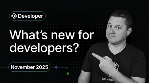Developers: the November 2025 What’s New for Developers is out. Watch the video for the latest WordPress updates. 👀 | WordPress.com