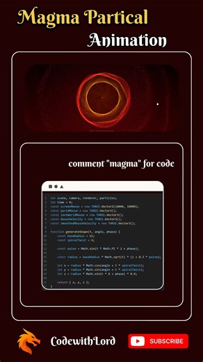 Magma Particle Animation in JavaScript | Stunning WebGL & Three.js Visual Effect