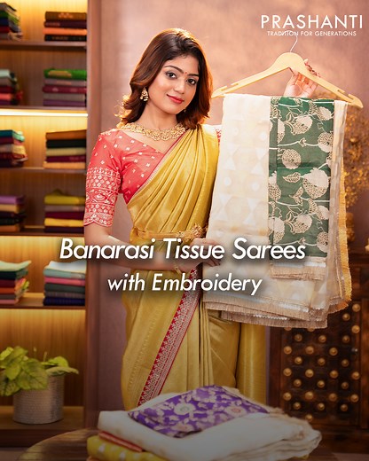 95K views · 1K reactions | Shop Pure Banarasi Tissue Silks Now; ...