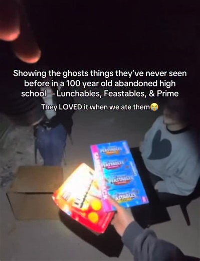 Jake Ghost Hunter on Instagram: "Showing the ghosts things they’ve never seen before in a 100 year old abandoned high school — Prime, Feastables, Lunchly #scary #haunted #paranormal #prime"
