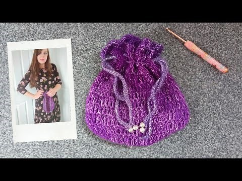 CROCHET EASY VINTAGE DRAWSTRING PURSE/BAG | Crochet Victorian Purse Beginner Tutorial & Free Pattern