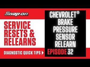 Chevrolet Brake Pressure Sensor Relearn | Service Reset and Relearn