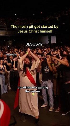 Jesus started a mosh pit?! 😭 #goodkid #crowdsurfing #moshpit #concert #shorts