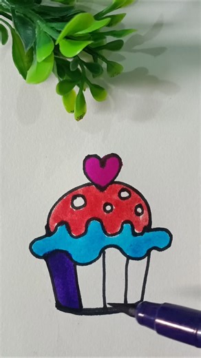 SATISFYING COLORING DRAWING IDEA 💡🍧🍨🍨🍦🍦🍧🍨🍨🍧#shorts #youtubeshorts #satisfying #art