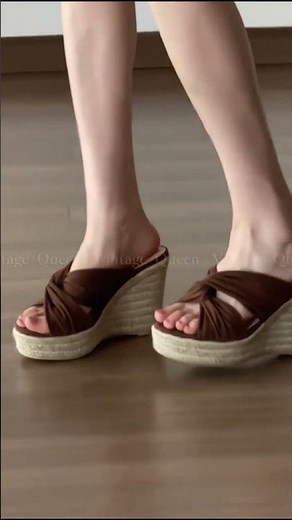 Brown Lace-Up Wedge Sandals – Chic Comfort with Style