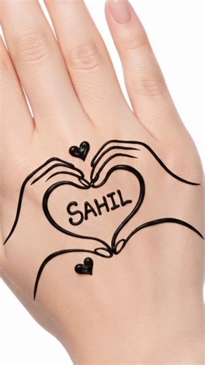 Sahil ❤️ Love Name Mehndi Design | Beautiful Heart Henna Design 2026 | Easy & Stylish Mehndi #new