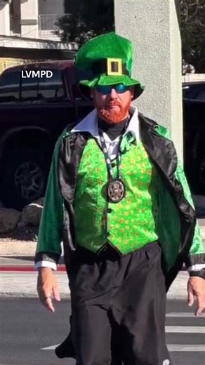 Police deployed an unconventional tactic to catch dangerous drivers... by dressing up as leprechauns ahead of St Patrick’s Day. Las Vegas officers, wearing sparkling green, crossed major roads in the city to