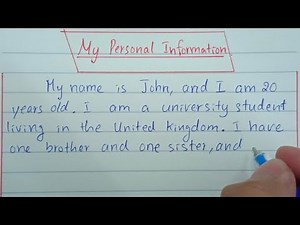 how to write about my personal information paragraph - good example for you to write a paragraph