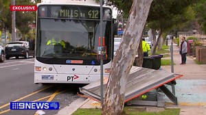 #EXCLUSIVE: A woman has been rushed to hospital after a bus crashed into a shelter at Altona Meadows. As 9News reports, the structure collapsed on top of her and two men. #9News | 9 News Melbourne