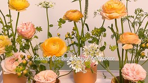 1.6K views · 42 reactions | Today's wedding centerpieces are casual and contemporary, with multiple small designs grouped to give a bigger impact. In this Flower School How-To Video Leanne shares the "old" professional mechanic that's new again, making these relaxed and airy designs shine with garden spray roses, ranunculus, orlaya, and bupleurum, all from Florabundance.com. Enjoy! | Floral Design Institute | Facebook