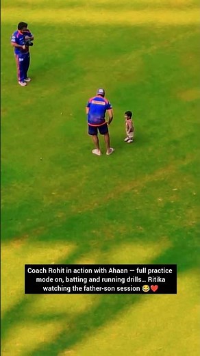 Coach Rohit Sharma in action with Ahaan — full practice mode on. #rohitsharma