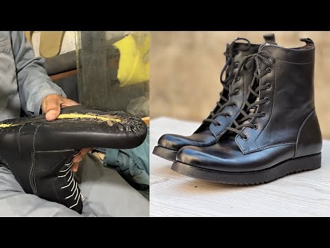 Handcrafting Leather Work Boots | Step-by-Step Shoemaking Tutorial