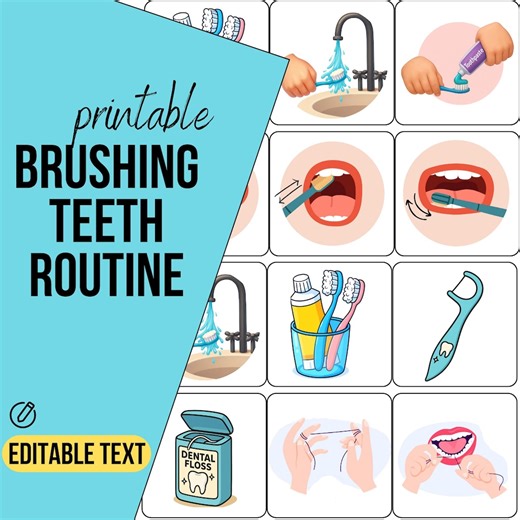 Autism Visual Tooth Brushing Guide, Special Needs Communication Cards (editable PDF) - Etsy