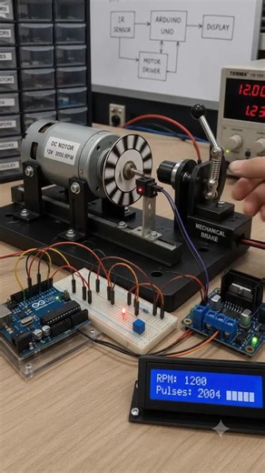 ⚙️📡 No Contact… Still Measuring the Motor The shaft keeps spinning. Arduino keeps counting. Using magnetic or optical sensing, speed can be measured without touching the motor. 🧲 No friction. No mechanical connection. Just clean data. AI helps us turn the engineering idea into a visual story. ✨ How would you measure it? #Arduino #MotorControl #Electronics #Sensors #Automation #ElectricalEngineering #Engineering