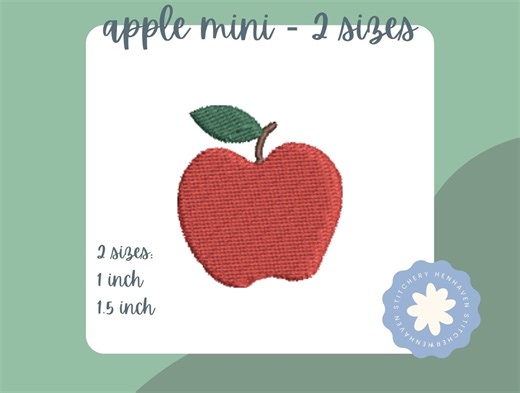 Mini Apple- Machine Embroidery Files - Etsy
